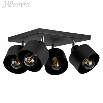 KÉSZLETKISÖPRÉS! Mennyzeti lámpa fekete fém búrával | Loft - Industri