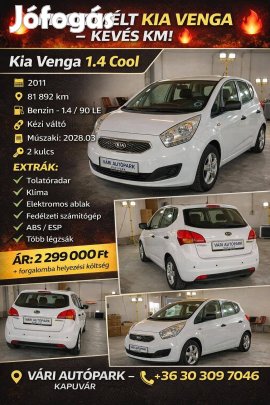 KIA Venga 1.4 LX 81.892 km-t futott garantáltan