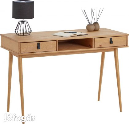 KIM 2 fiókos - polcos modern íróasztal (világos barna) 7284