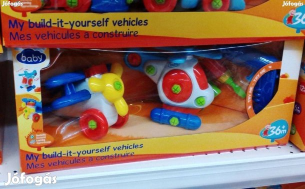 KIS Kofferben Építő szerelő játék Új Repülőgép +vonat Két Játék Egyben