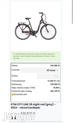 KTM City LINE Night RED Női Kerékpár