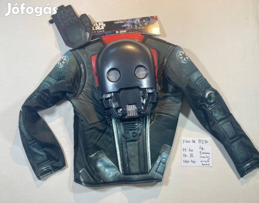 K-2SO jelmez, robot jelmez, Star Wars jelmez, új 5-7 év M230