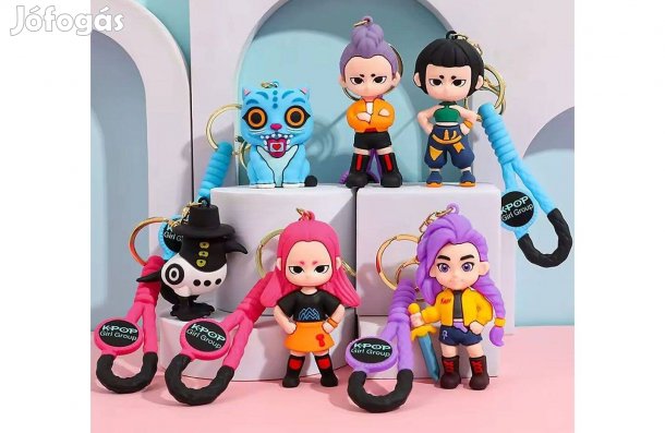 K-Pop Demon Hunters jellegű 6 db-os kulcstartó szett