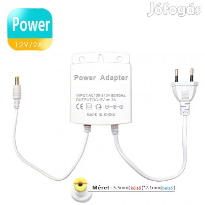 Kltri biztonsgi kamera tpegysg 12V~2A