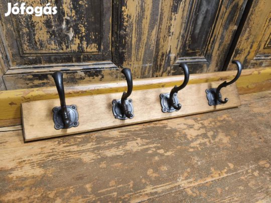 Kabát akasztó, előszobai akasztó, törölköző tartő, antik öntöttvas 4-e