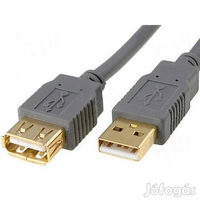 Kábel - USB hosszabbító 1.8m - Aranyozott (_)