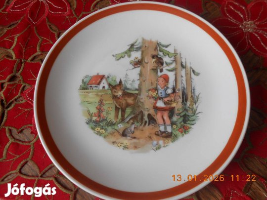 Kahla gyerek tányér, Piroska és a farkas