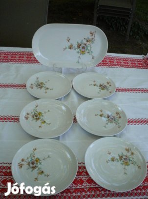 Kahla porcelán az NDK-ból süteményes, szendvicses készlet