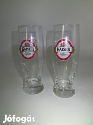 Kaiser üveg sörös pohár ( 2 db. 3 dl.-es )