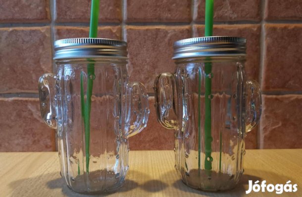 Kaktusz alakú szívószálas bögre