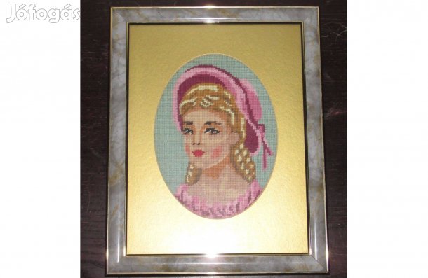 Kalapos kislány goblein kép 32x40 cm