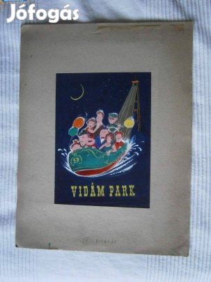 Káldor László (1905 - 1963) Vidámpark plakátterv 21x15 cm