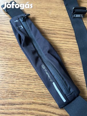 Kalenji futóöv zipzáras zsebekkel, fekete, állítható