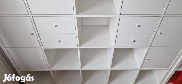 Kallax 5x5 + ajtók + fiók jó állapot, lapra szerelve