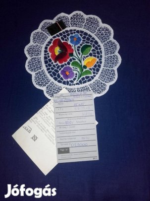 Kalocsai kézzel hímzett riseliő terítő. 10x10 Új!