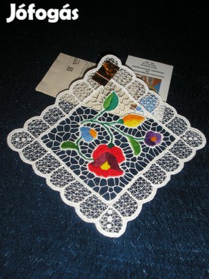 Kalocsai kézzel hímzett riseliő terítő (szögletes) 15x15 Új!