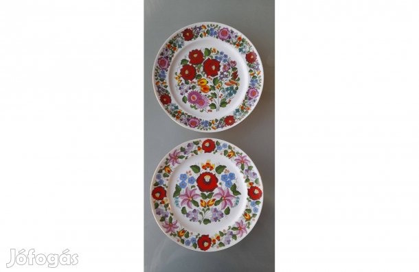 Kalocsai mintás porcelán dísz tányér, kézzel festett, 24cm, 12500-Ft