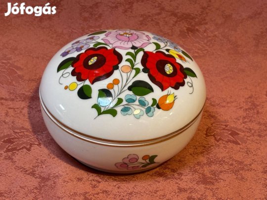 Kalocsai porcelán bononier, doboz, dísztárgy