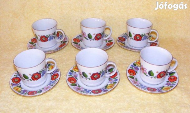 Kalocsai porcelán kávés készlet