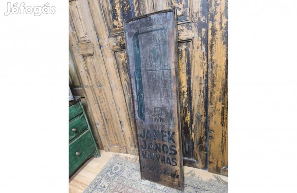 Kályhás mester régi cégérje, kézzel festett táblája 1900-as évek