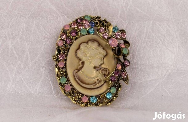 Kámea bross, kitűző, Vintage stílusú