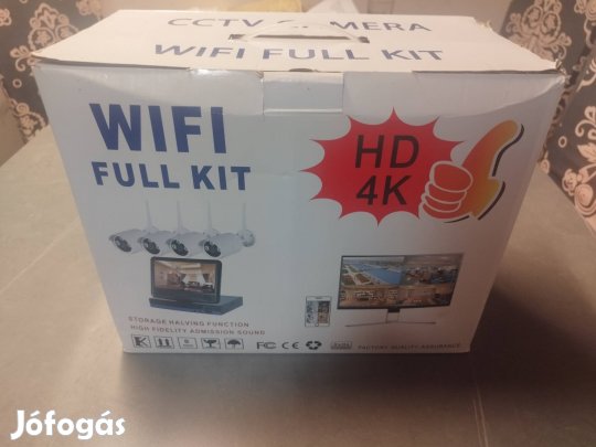 Kamera rendszer 4 csatornás/4 db wifi éjjellátó kamerával