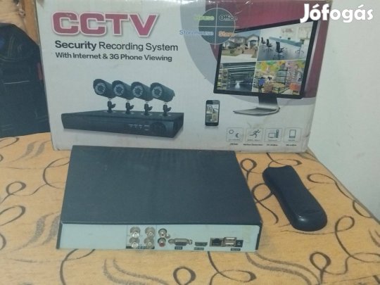 Kamera rögzítő 4 ch 24E monitorral+táv