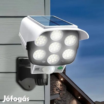 Kameraházba épített napelemes megfigyelő fény