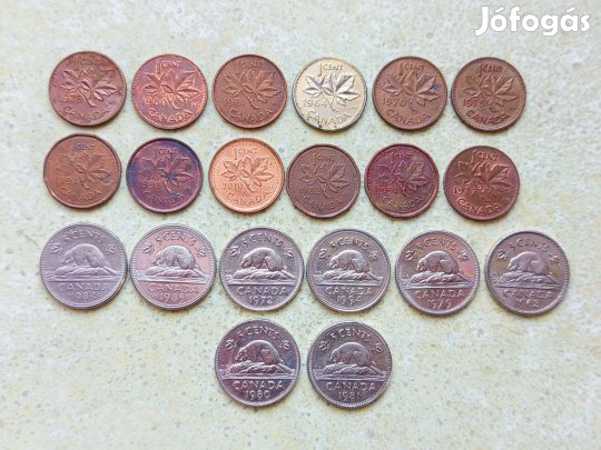 Kanada 20 db Különböző Érme 1 5 Cents 1963-2010