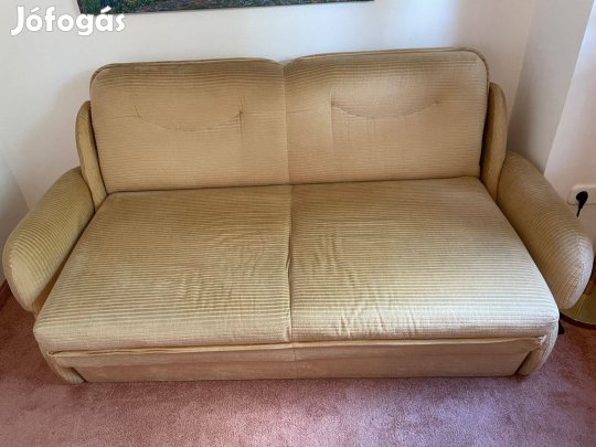 Kanapé, kihúzható, ágyneműtartós két fotellal
