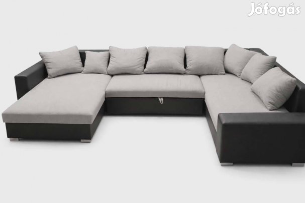 Kanapé ágy, U alakú, ágynemű tartóval