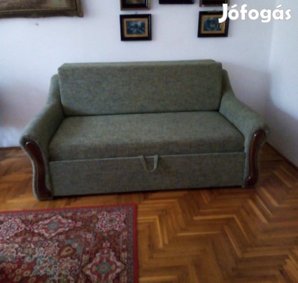 Kanapé nyitható ágy szürkés/zöldes színű eladó