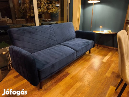 Kanapéágy 3 személyes Senja Bársony Tengerészkék