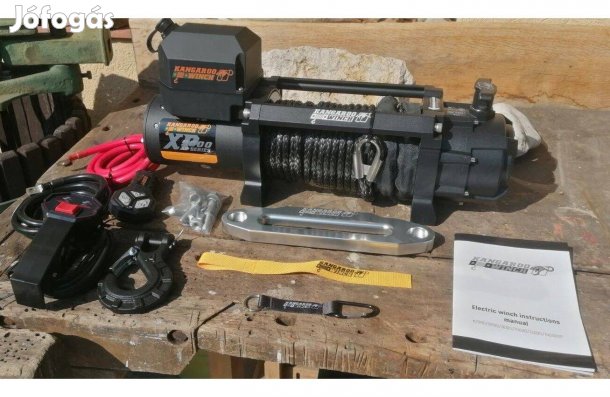 Kangaroowinch K9000SR 12V új elektromos csörlő szintetikus kötéllel