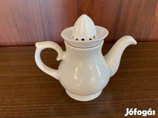 Kanna citrom vagy narancs facsaróval, kiöntővel, fehér porcelán