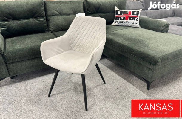 Kansas karfás grey étkezőszék fekete lábakkal 140 kg teherbírással