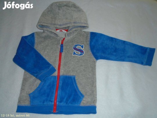 Kapucnis cipzáras pulóver 12-18 hó (méret 86)