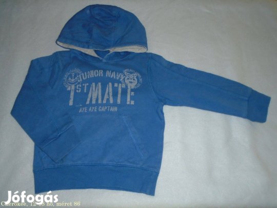 Kapucnis elöl zsebes pulóver 12-18 hó (méret 86)