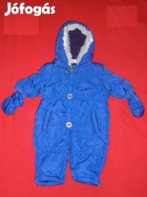 Kapucnis kék overál 0-3 hó (méret 62)