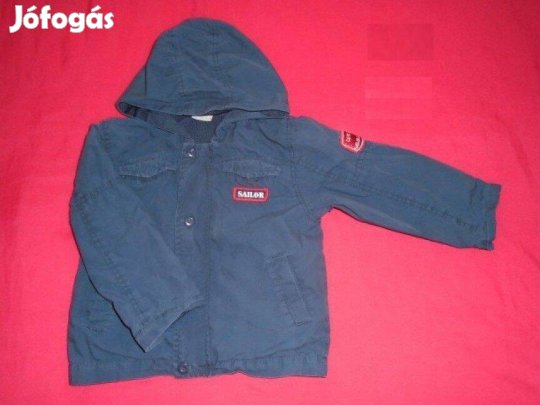 Kapucnis kék színű tavaszi átmeneti dzseki 12-18 hó (méret 86)