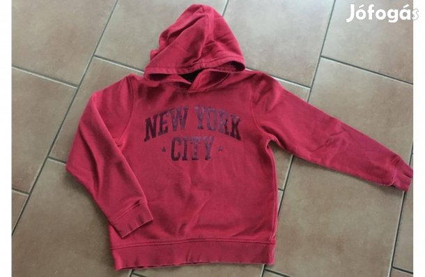 Kapucnis piros pulóver! 128-140