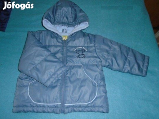 Kapucnis polár béléses dzseki kabát 6-9 hó (méret 74) kék