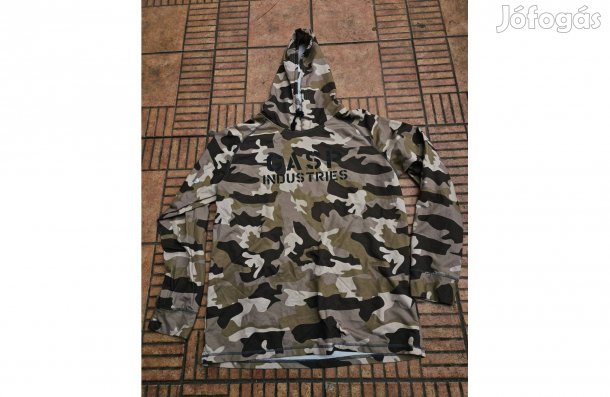 Kapucnis terepmintás pulóver L