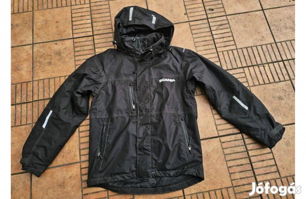 Kapucnis vízálló Scania munkás kabát láthatósági dzseki L