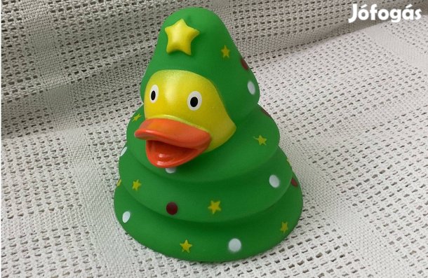 Karácsonyfa jelmezes gumikacsa fürdőjáték (14 cm)