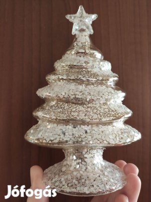 Karácsonyfa üvegből színváltó LED világítással