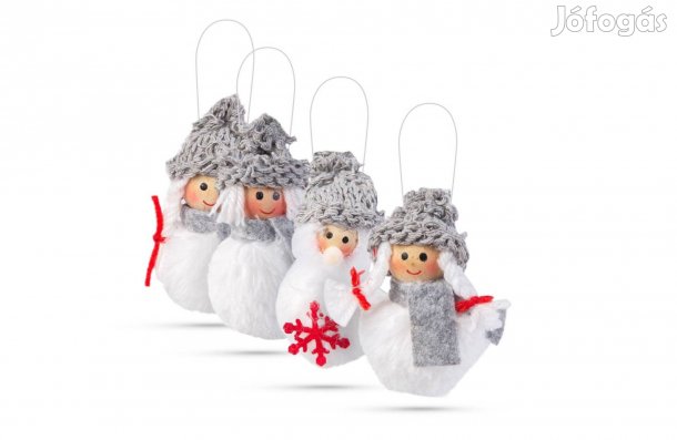 Karácsonyi 4 darab manó 10 cm karácsonyfa dekor - akasztható