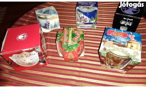 Karácsonyi ajándék tárgyak illatgyertyák mécsesek