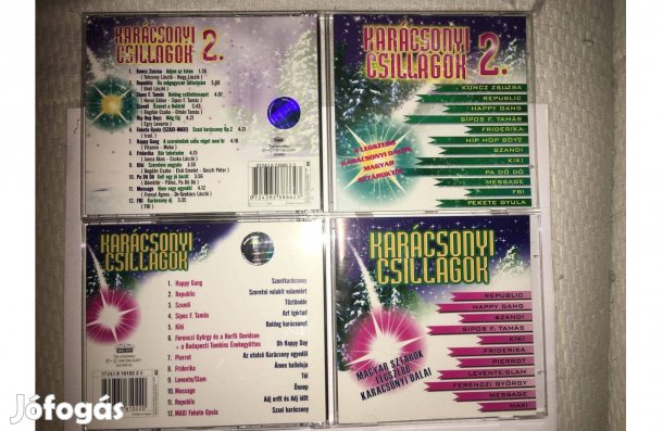 Karácsonyi csillagok 1.-2. CD 2 CD Karácsonyi CD Új posta megoldható