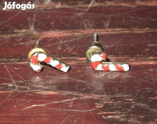 Karácsonyi cukorka nyalóka fülbevaló